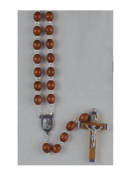 Brown Wood Double-Wired Rosary Beads
