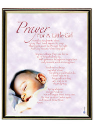 Gold Mylar Framed Print - Prayer for a Little Girl - 25 x 20cm