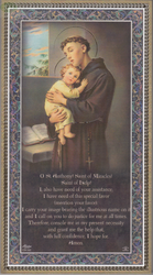 Gold Foil Wood Prayer Plaque - St Anthony