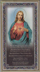 Gold Foil Wood Prayer Plaque - Sacred Heart