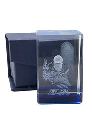 First Communion Laser Crystal Block - 6 x 4 x 4cm