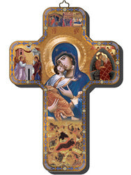 Gold Foiled Icon Cross - Our Lady Of Tenderness
