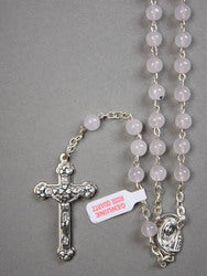 Genuine Rose Quartz Rosary Beads - made in Italy