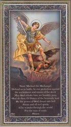 Gold Foil Wood Prayer Plaque - St Michael