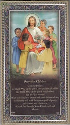 Gold Foil Wood Prayer Plaque - Jesus & Children