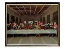 Gold Mylar Framed Print - Last Supper - 25 x 20cm