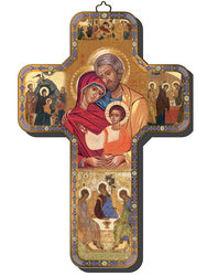 Gold Foiled Icon Cross - Holy Family - 12 x 18 cm