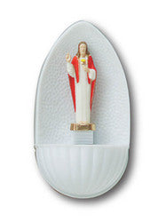 Plastic Holy Water Font - Sacred Heart 12.5 x 6.5cm
