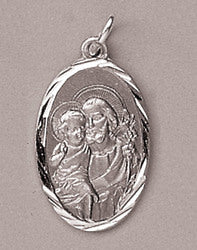 St Joseph Sterling Silver Medal 22mm - Boxed