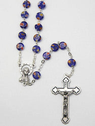 Murano Blue Glass Look Rosary Beads