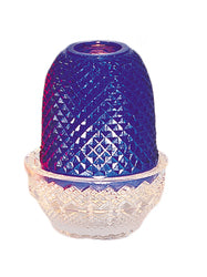 Blue Glass Tealight Candle Holder - Top & Base