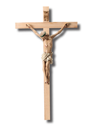 Wood Wall Crucifix with Resin Corpus - 48 x 27cm