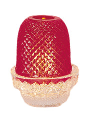 Red Glass Tealight Candle Holder - Tope & Base