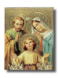 Gold Foil Icon-Style Plaque - Holy Family