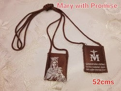 Brown Scapular with Promise/Our Lady of Mt Carmel . USA made. Unbreakable!