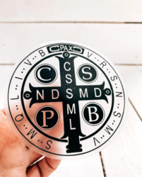 Clear St Benedict Decal sticker