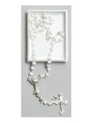 Rosary Beads First Communion White